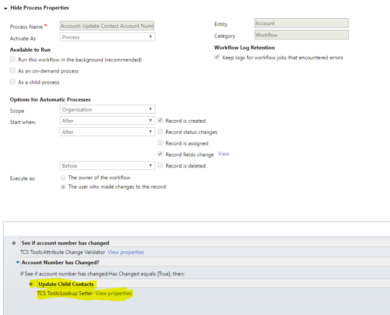 Dynamics CRM (TCS Tools): Use a workflow to update related entities ...